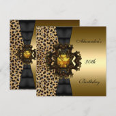Zizzago Leopard Gold Animal 30th Birthday Kaart (Voorkant / Achterkant)
