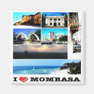 zKE014 MOMBASA I Love, Mosaic, Kenya, Fridge Magneet