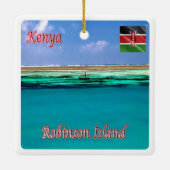 zKE021 KENIA, Robinson Island, Afrika, Keramisch Ornament (Achterkant)