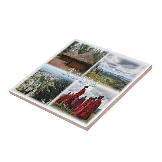 zKE031 KENIA, Mozaïek, Afrika, Tegeltje (Zijkant)