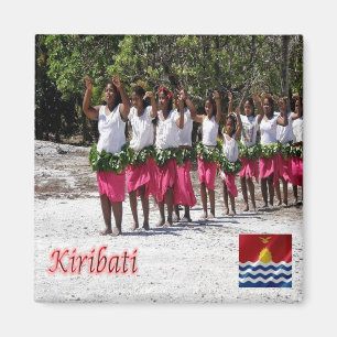 zKI008 KURIA, Atoll, Dancers, KIRIBATI, Fridge Magneet