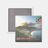 zKN005 SAINT KITTS NEVIS, Frigate Bay, Fridge Magneet (Voorkant / Achterkant)