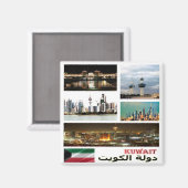 zKW004 KUWAIT collage, Azië, Fridge Magneet (Voorkant / Achterkant)