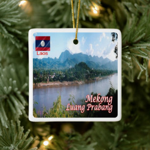 zLA006 LUANG PRABANG Mekong, Laos, Azië Keramisch Ornament