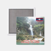 zLA009 KUANG SI-HERFSTEN Luang Prabang, Laos, Frid Magneet (Voorkant / Achterkant)