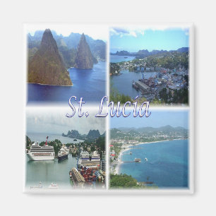 zLC003 SAINT LUCIA, Mosaic, Amerika, Fridge Magneet