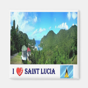 zLC004 SAINT LUCIA I Love, Amerika, Koelkast Magneet