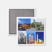 zLT005 VILNIUS Europe, Fridge Magneet (Voorkant / Achterkant)