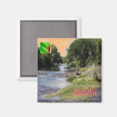 ZM003 ZAMBIA, Landschap, Afrika, Fridge Magneet (Voorkant / Achterkant)
