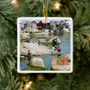 ZM005 LUSAKA, Zambia, Afrika, Keramisch Ornament