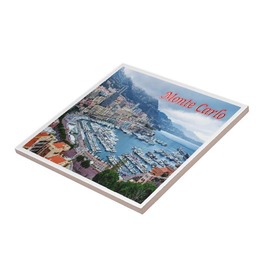 zMC018 MONTE CARLO Panorama, Monaco Tegeltje (Zijkant)