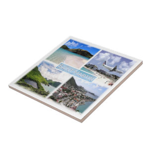 zMF003 SAINT MARTIN, Mozaïek, Amerika, Tegeltje