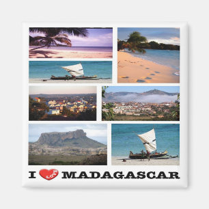 zMG013 MADAGASCAR I Love, Mosaic, Africa, Fridge Magneet