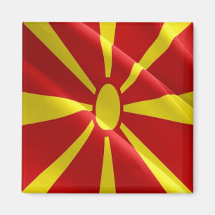ZMK002 NOORD-MACEDONIAN die VLAG Macedonië zwaait, Magneet