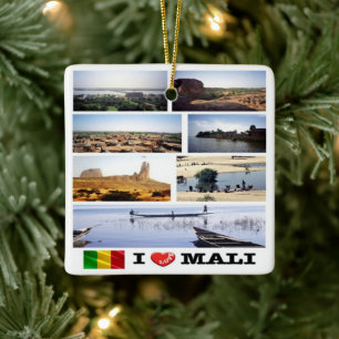 zML012 MALI Ik hou van, Mozaïek, Afrika, Keramisch Ornament