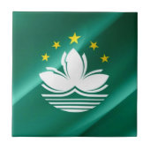 zMO002 die Macaense FLAG Macau of Macau zwaait, Tegeltje (Voorkant)