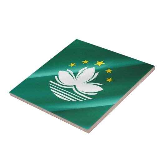 zMO002 die Macaense FLAG Macau of Macau zwaait, Tegeltje (Zijkant)