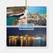 zMT003 PETER D POOL MNAJDRA BY NACHT Malta, Keramisch Ornament (Achterkant)