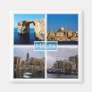 zMT004 LA VALLETTA SKYLINE, Malta, Fridge Magnet Magneet