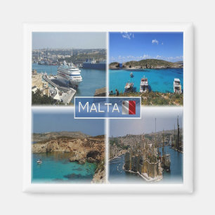 zMT005 DE BLAUW LAGOON, Malta, Fridge Magnet Magneet
