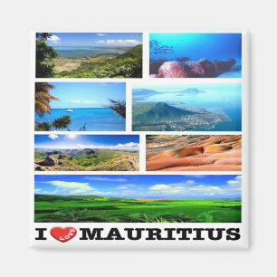 zMU021 MAURITIUS I Love, Mosaic, Africa, Fridge Magneet