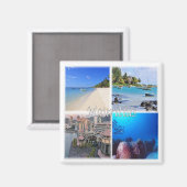 zMU023 MAURITIUS, Mosaic, Afrika, Fridge Magneet (Voorkant / Achterkant)