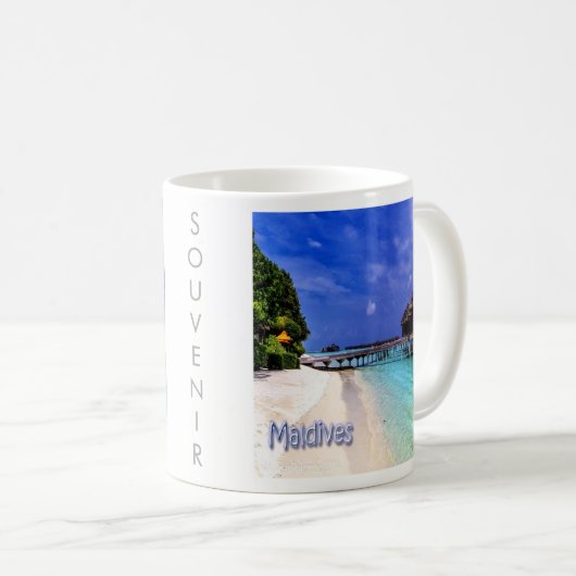 zMV004 îles Plage de MALDIVES, Asie, Coffee Mug (Devant droit)