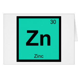 Zn - Chimie du Zinc Symbole du tableau périodique 