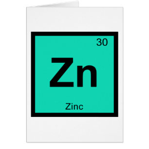Zn - Chimie du Zinc Symbole du tableau périodique 