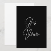 Z'n Kaart | Wedding Vow Booklet for Groom (Voorkant / Achterkant)