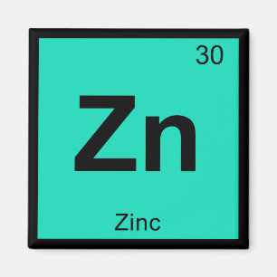 Zn - Zink Chemie Periodiek Systeem Symbool Element Magneet