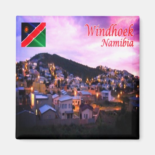 zNA006 WINDHOEK van Night, Namibië, Afrika, Fridge Magneet (Voorkant)