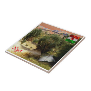 zNE008 NIGER, Oasis Bilma, Afrika, Tegeltje