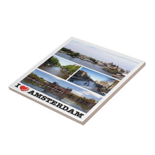 zNL014 AMSTERDAM "I Love", collage, Fridge Tegeltje