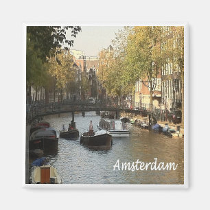 zNL017 AMSTERDAM bevaarbaar kanaal, Fridge Magnet Magneet