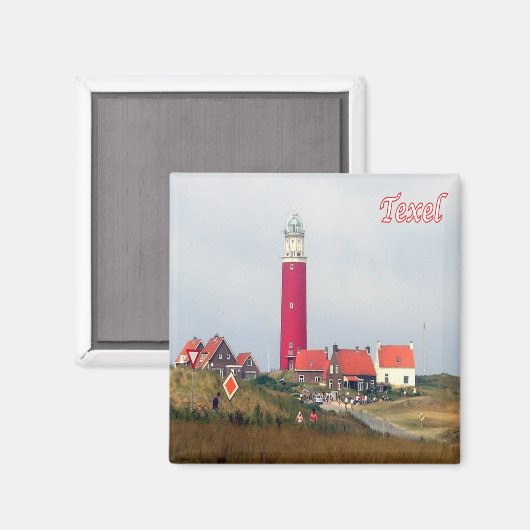 zNL023 TEXEL LIGHTHOUSE Frisian Islands, Fridge Magneet (Voorkant / Achterkant)