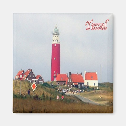 zNL023 TEXEL LIGHTHOUSE Frisian Islands, Fridge Magneet (Voorkant)