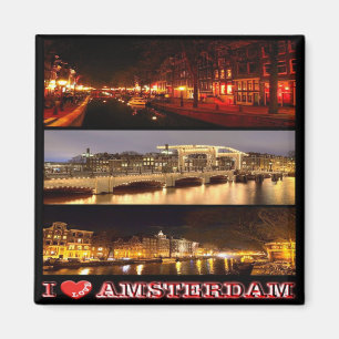 zNL024 - AMSTERDAM "Ik hou van" Nederland, collage Magneet