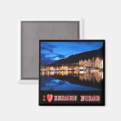 zNO021 BERGEN, Noorwegen "I Love", Fridge Magneet (Voorkant / Achterkant)