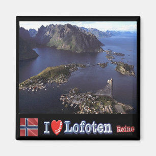zNO132 REINE "I Love", Lofoten, Noorwegen, Fridge Magneet