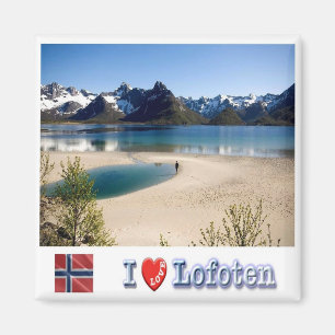 zNO133 LOFOTEN panorama "I Love", Noorwegen, Fridg Magneet