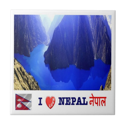 zNP012 is verliefd op LAKE PHOKSUNDO in Dolpo Nepa Tegeltje (Voorkant)