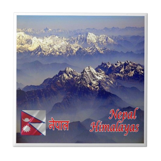 zNP013 bergketen HIMALAYAS, Nepal, Tegeltje (Voorkant)