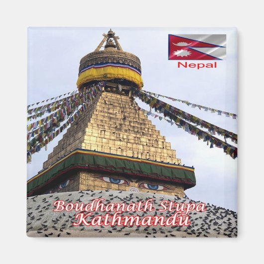 zNP014 BOUDHANATH STUPA, Kathmandu, Nepal, Fridge Magneet (Voorkant)