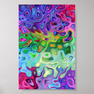 Zo abstract 4.1 blauw paars groen en modern poster