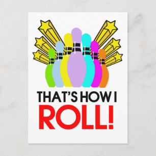 Zo ben ik aan het rollen. Funny Bowling Briefkaart