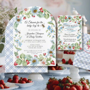 Zo Berry Sweet Baby Boy naar Bee Strawberry Shower Kaart