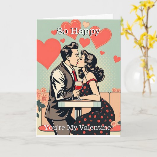 Zo blij dat je mijn Valentijn bent | Pop Art Kaart (Gele Bloem)