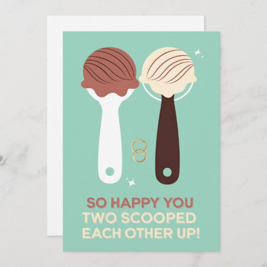 Zo blij dat jullie twee elkaar ijs hebben geschept feestdagenkaart (Voorkant / Achterkant)