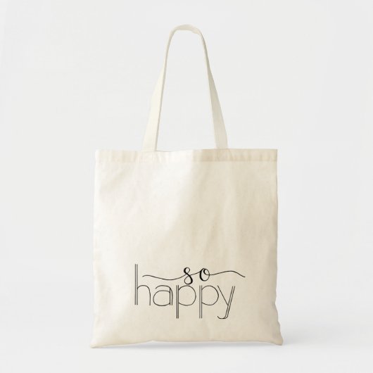 Zo blij met de hand geletterde Canvas tas (Voorkant)